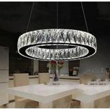 Normadia Modern Krom Sarkıt Kristal Avize, Kumandalı, 3 Renkli, Güçlü LED Işık - Seçenek 1 - 1BW-Beyaz