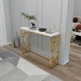 Normadia Modern Metal Iskeletli Özel Tasarım Dresuar ve Makyaj Masası, 108X30 cm - Açık Bej