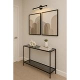 Normadia Modern Metal Profilli Açık Füme Çift Camlı Dresuar ve Hol Sehpası 100X33X85 cm - Ahşap