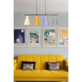 Normadia Modern Metal Sarkıt Avize, 4'lü Krem Renkli, Salon ve Mutfak Için Şık Tasarım - Seçenek 1 - 1BW-Beyaz