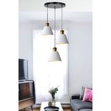 Normadia Modern Metal Sarkıt Avize, Salon ve Oturma Odası Için Üçlü Tasarım - Seçenek 1 - 1BW-Beyaz
