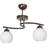 Normadia Modern Renkli Camlı 2'li Avize, Salon, Mutfak ve Yatak Odası Için - Seçenek 1 - Ahşap - Ceviz