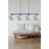 Normadia Modern Siyah Camlı 4 Lü Avize, Salon, Mutfak ve Yatak Odası Için - Seçenek 1 - Ahşap