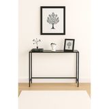 Normadia Modern Siyah Çerçeveli Cam Raflı Dresuar, Ince Tasarım 100X85X20 - Ahşap