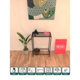 Normadia Modern Siyah Füme Camlı Metal Dresuar, 60 Cm, Şık ve Kullanışlı Dekorasyon - Ahşap