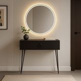 Normadia Modern Siyah Metal Ayaklı Dresuar, 80X20X20 Cm, Suntalam, Minimalist Tasarım - Ahşap