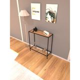 Normadia Modern Siyah Metal ve Atlantik Çam Dekoratif Çok Raflı Dresuar - Ahşap