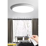 Normadia Modern Yuvarlak Tavan Avizesi, Renkli LED Aydınlatma ve Kumandalı Tasarım - Seçenek 1 - 1BW-Beyaz