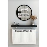 Normadia Oval 60CM Siyah Petek Üstü Tak Çıkar Uçan Raf & Dresuar - Ahşap