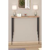 Normadia Oval Kenar Siyah Çam Dresuar Petek Üstü Raf 120X18CM - Açık Bej