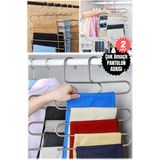 Normadia Paslanmaz Çelik Katmanlı Pantolon ve Kravat Askısı Çiftli Organizer - Seçenek 1 - Altın - Gri