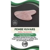 Normadia Pembe Kuvars Doğal Taş Kalpli Gua Sha Masaj Taşı, 1. Sınıf Sertifikalı - Ahşap - Bej