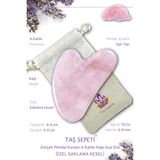 Normadia Pembe Kuvars Gua Sha Kalp Şekli Masaj Taşı, Güzellik ve Rahatlık Için - Açık Bej