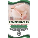Normadia Pembe Kuvars Gua Sha ve Roller Seti, Sağlıklı ve Parlak Cilt Için - Ahşap - Bej