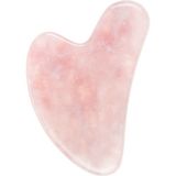 Normadia Pembe Kuvars Kalp Gua Sha Yüz Masaj Taşı, Doğal Cilt Bakımı Aracı - Ahşap - Bej