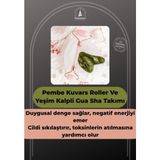 Normadia Pembe Kuvars ve Yeşim Gua Sha Seti, Doğal Cilt Bakımı, Rahatlatıcı Masaj - Açık Bej