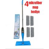 Normadia Pratik 4 Bezli Sprey Mop Temizlik Seti, Kolay Kullanım ve Temizlik Keyfi - 1BW-Beyaz - Seçenek 1