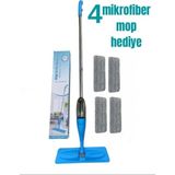 Normadia Pratik 4 Bezli Sprey Mop Temizlik Seti, Kolay ve Hızlı Temizlik - 1BW-Beyaz - Seçenek 1