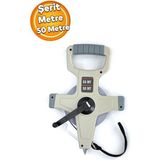 Normadia Pratik Makaralı Çelik Şerit Metre, 50 Metre, Kollu, Dayanıklı ve Hassas - Seçenek 1