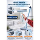Normadia Pratik Spreyli Cam Temizleyici Çekçek ve Fırça Aparatı Su Hazneli - Ahşap - Ceviz - Seçenek 1