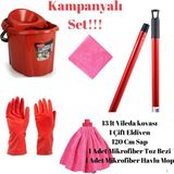 Normadia Pratik Temizlik Seti: Eldiven, Kova, Mikrofiber Mop ve Bez ile Kolay Temizlik - Ahşap - Seçenek 1