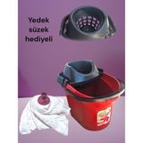 Normadia Pratik Temizlik Seti, Kovası, Havlu ve Paspas ile Temizlik Keyfi - Açık Kırmızı - Seçenek 1