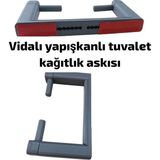 Normadia Pratik ve Hafif Plastik Tuvalet Kağıtlık ve Havluluk Askısı - Seçenek 1 - Altın - Gri