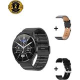 Normadia Premium Erkek Gümüş Akıllı Saat Gt3 Max 3 Kordonlu Ios ve Android Uyumlu - Seçenek 1 - Ahşap