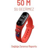Normadia Renkli Dijital Çocuk Kol Saati, Su Geçirmez, LED Ekran, Silikon Kordon - Altın - Turkuaz