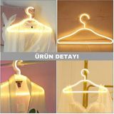 Normadia Renkli Neon Işıklı Elbise Askısı, Gece Parti ve Dekorasyon Için - Seçenek 1 - 1BW-Beyaz