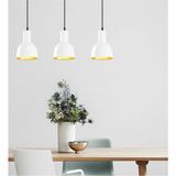Normadia Rustik Üçlü Metal Sarkıt Avize, 60CM, Beyaz Kasa, Şık ve Modern Tasarım - Seçenek 1 - 1BW-Beyaz