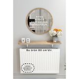 Normadia Safir Meşepetek Üstü Tak Çıkar Uçan Raf ve Dresuar Duvar Montajsız Oval 80 cm - Ahşap - Ceviz