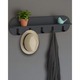 Normadia Sağlam Duvar Askılığı, 80X20 Cm, Raflı ve Lüks Vestiyer Tasarımı - Seçenek 1 - Ahşap
