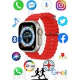 Normadia Samsung Galaxy Z Flip4 Uyumlu 49MM Akıllı Saat, Amoled Ekran, Hk8 Pro Max - Seçenek 1 - Altın - Turkuaz