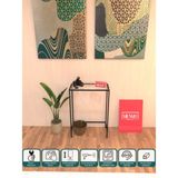 Normadia Şeffaf Camlı, Dekoratif Kahve Köşesi, Metal Dresuar, Siyah, 60 cm - Ahşap
