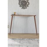 Normadia Selanik Etnik Çini Seramik Doğal Ağaç Çerçeveli, 102X22 cm Dresuar - Ahşap - Ceviz