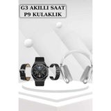 Normadia Sesli Görüşme Akıllı Saat ve Powerbank ile Çoklu Şarj Bluetooth Kulaklık - Seçenek 1 - Açık Bej