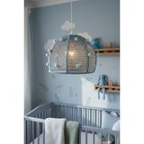 Normadia Sevimli Bebek Çocuk Odası Ponponlu Sarkıt Avize, Mavi Renkli, Şık Tasarım - Seçenek 1 - Ahşap - Ceviz