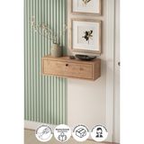 Normadia Şık 2 Bölmeli Duvara Monte Dresuar, Kapaklı Konsol, 60 Cm, Modern Tasarım - Ahşap - Ceviz