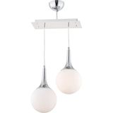 Normadia Şık 2’li Sıralı Krom Modern Koridor Mutfak ve Salon Avizesi - Seçenek 1 - 1BW-Beyaz