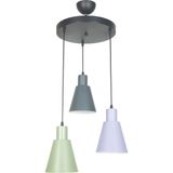 Normadia Şık 3'lü Avize, Modern Tasarım, Mutfak, Salon ve Çocuk Odası Için Yeşil, Antrasit, Lila - Seçenek 1 - Ahşap