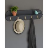 Normadia Şık 80X20 cm Çengel ile Duvar Raflı Vestiyer ve Portmanto Askısı - Seçenek 1 - Altın