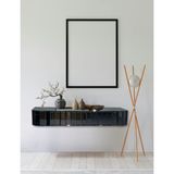 Normadia Şık 95X15CM Füme Ayna Kaplı Duvara Monte Dresuar ve Hol Rafı - Altın