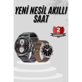 Normadia Şık Akıllı Saat Çelik Kordon, Amoled Ekran, Uyku ve Sağlık Takibi - Seçenek 1 - Açık Bej