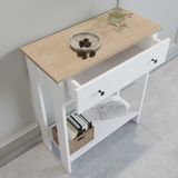 Normadia Şık Beyaz Meşe 70 cm Çekmeceli Raflı Dresuar, Modern Antre Dekoru - Açık Bej