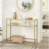 Normadia Şık Gold Metal Dresuar, 2 Raflı Modern Tasarım ve Şıklık - Altın