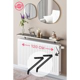 Normadia Şık Gümüş Renkli Petek Üstü Uçan Raf ve Kitaplık 120X18 cm - Ahşap