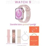 Normadia Şık Kadın Akıllı Saat 41MM Rose, Kordon ve Charm Bileklik Hediye - Seçenek 1 - Ahşap - Bej