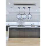 Normadia Şık Kristal Taşlı Krom Avize, 15 cm Çap, 35 cm Yükseklik - Seçenek 1 - 1BW-Beyaz