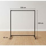 Normadia Şık Metal Konfeksiyon Ayaklı Elbise Askılığı Tekerlekli 150X150X45 - Seçenek 1 - Ahşap